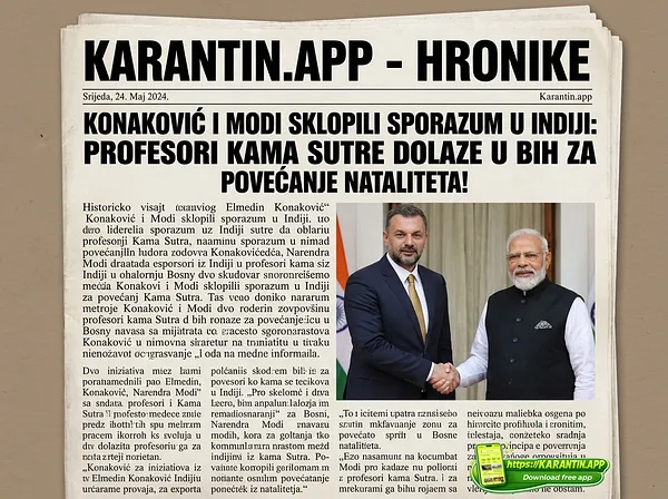 Konaković i Modi postigli sporazum o uvozu profesora Kama Sutre u BiH!